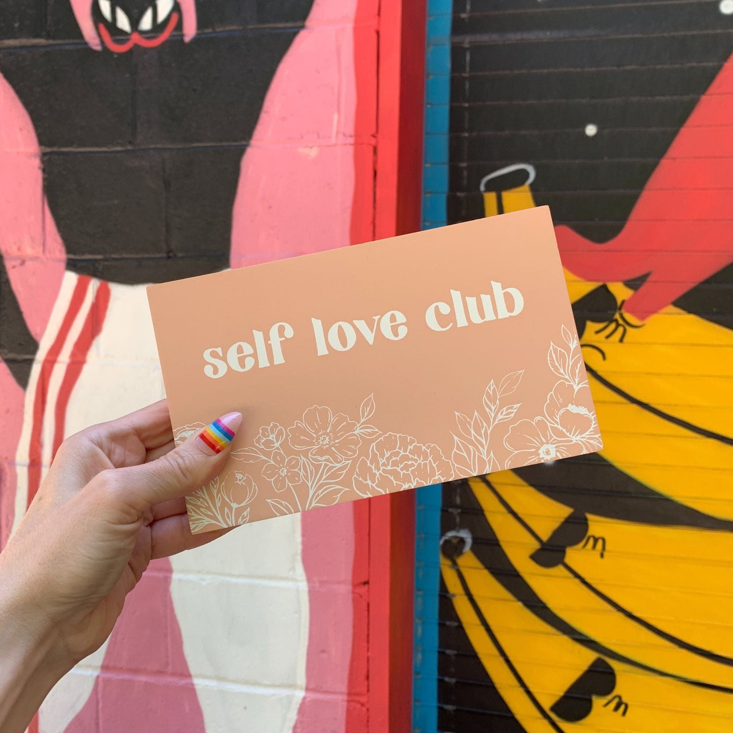 Self Love Club Inspo Block Sign | Inspirational Wooden Wall Desk Sign | 7.50" x 4.50" | Gift for Her by The Bullish Store