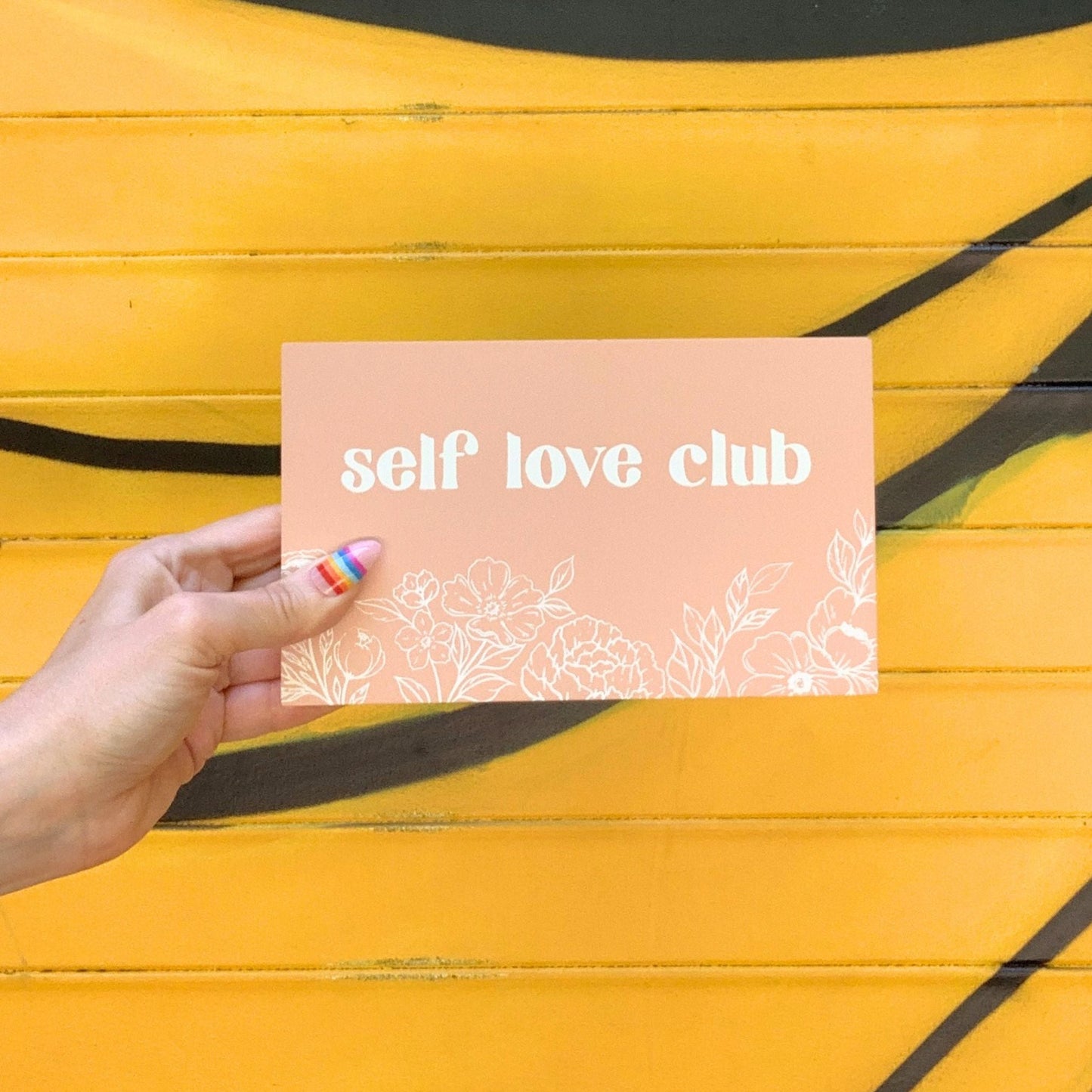 Self Love Club Inspo Block Sign | Inspirational Wooden Wall Desk Sign | 7.50" x 4.50" | Gift for Her by The Bullish Store