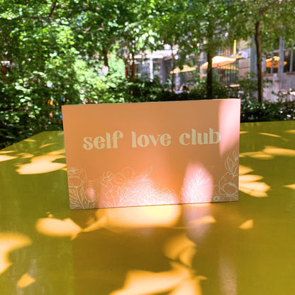 Self Love Club Inspo Block Sign | Inspirational Wooden Wall Desk Sign | 7.50" x 4.50" | Gift for Her by The Bullish Store