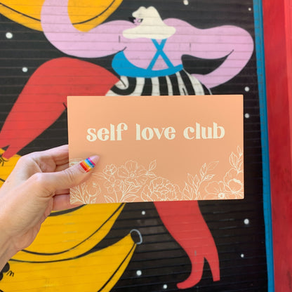 Self Love Club Inspo Block Sign | Inspirational Wooden Wall Desk Sign | 7.50" x 4.50" | Gift for Her by The Bullish Store