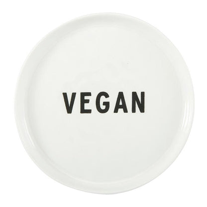 Set of 3 Vegan Ceramic Dish 5.25" Appetizer Plates | Gift for Her by The Bullish Store