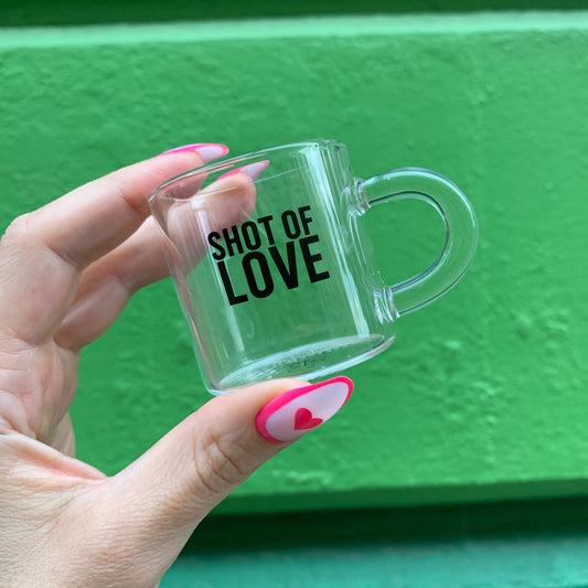 Set of 4 Shot of Love Glass Espresso Cup | Coffee Tea Clear Mug by The Bullish Store