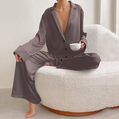 Oversized Satin Silk Sleepwear Low Cut Sexy Pajamas For Women by BlakWardrob