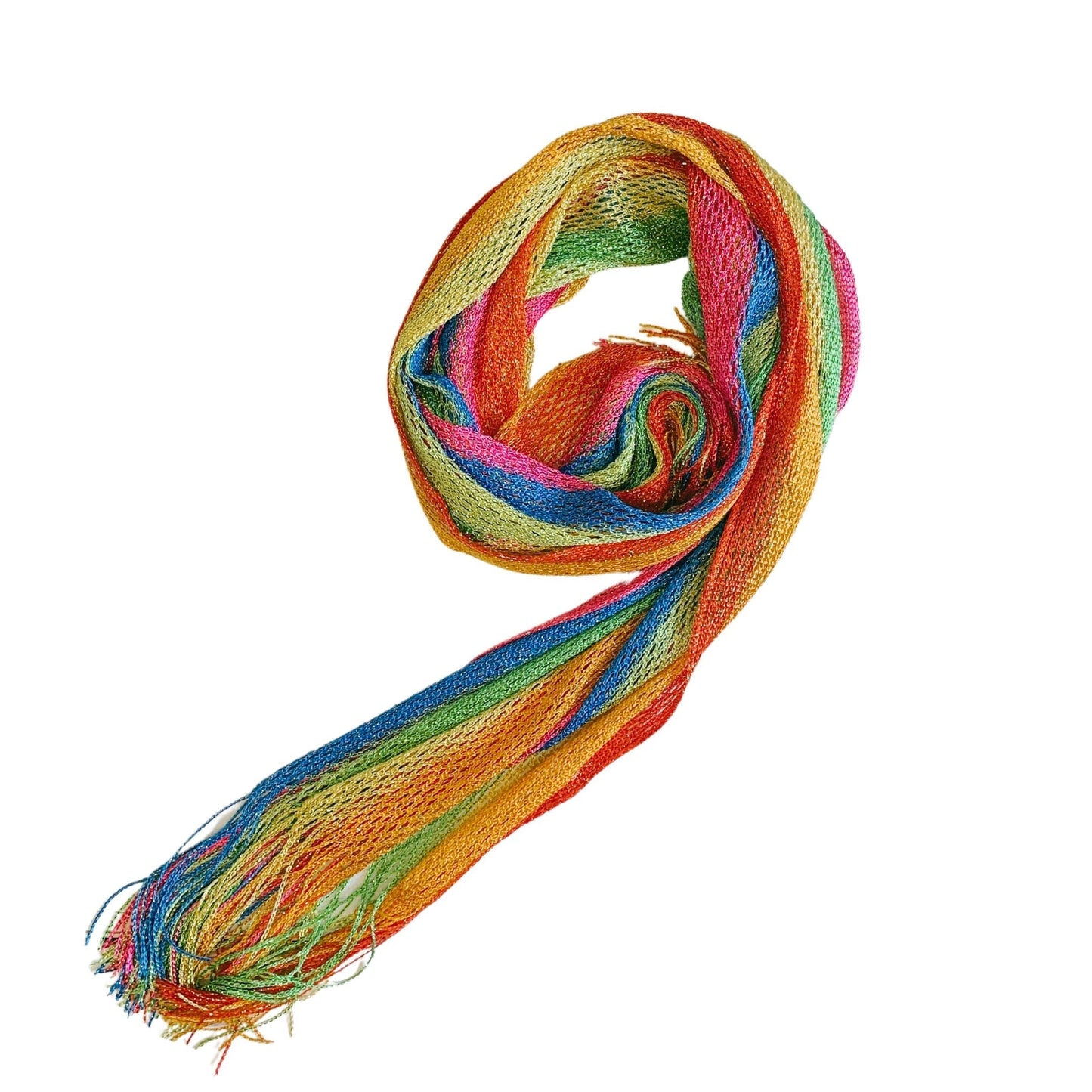 Shimmer Mesh Pride Scarf Wrap in Rainbow Stripe | Unisex Summer Shawl LGBTQ Pride by The Bullish Store