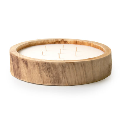 Paulownia Circular Wood Candle by Andaluca Home