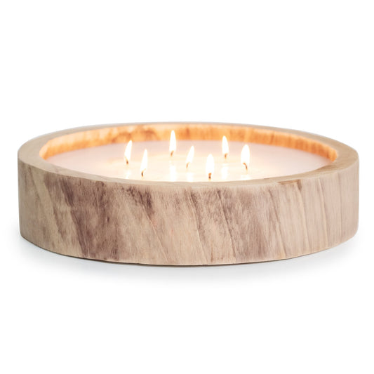 Paulownia Circular Wood Candle by Andaluca Home