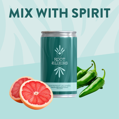 Root Elixirs Sparkling Grapefruit Jalapeno Premium Cocktail Mixer - 24 Cans (7.5 oz) by Farm2Me