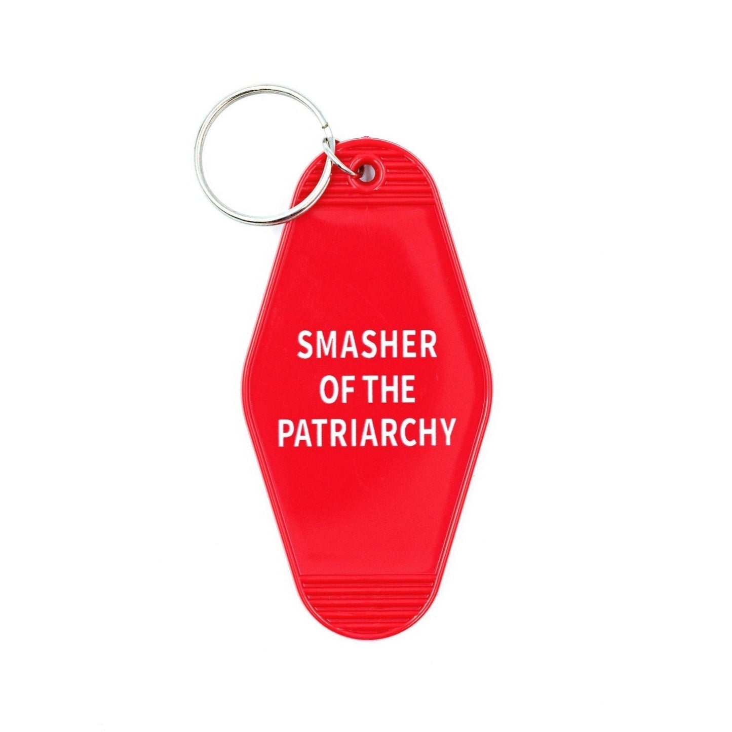 Smasher of the Patriarchy Feminist Motel Keychain in Red by The Bullish Store