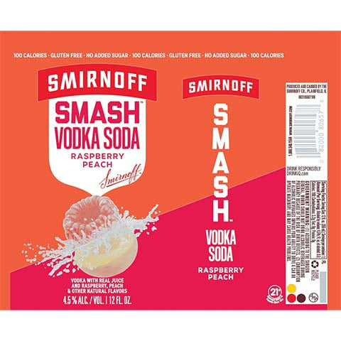 Smirnoff  Smash Raspberry Peach Vodka Soda by CraftShack Liquor Store