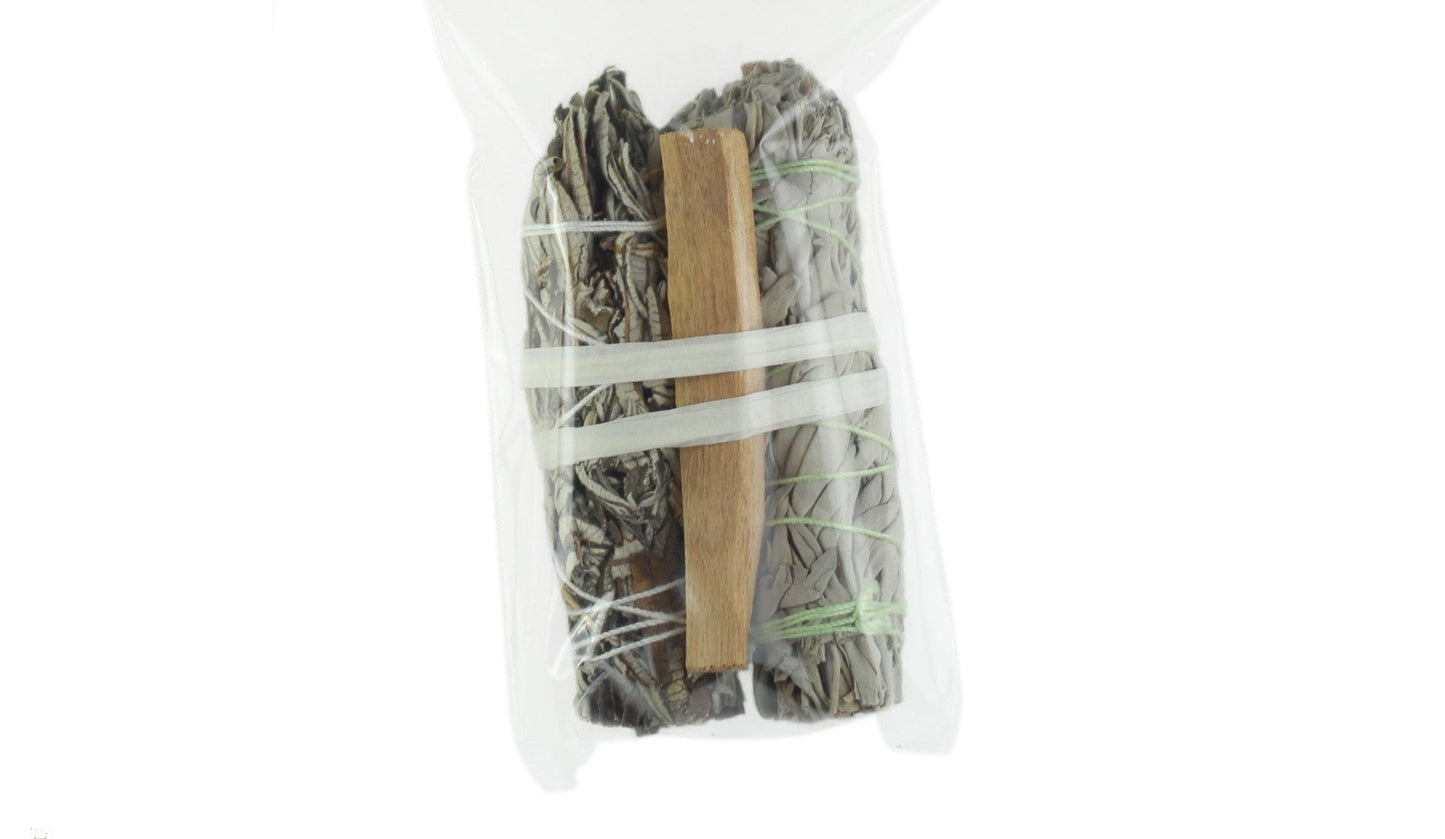 Smudging Kit - Palo Santo , white Sage and Yerba Santa by OMSutra