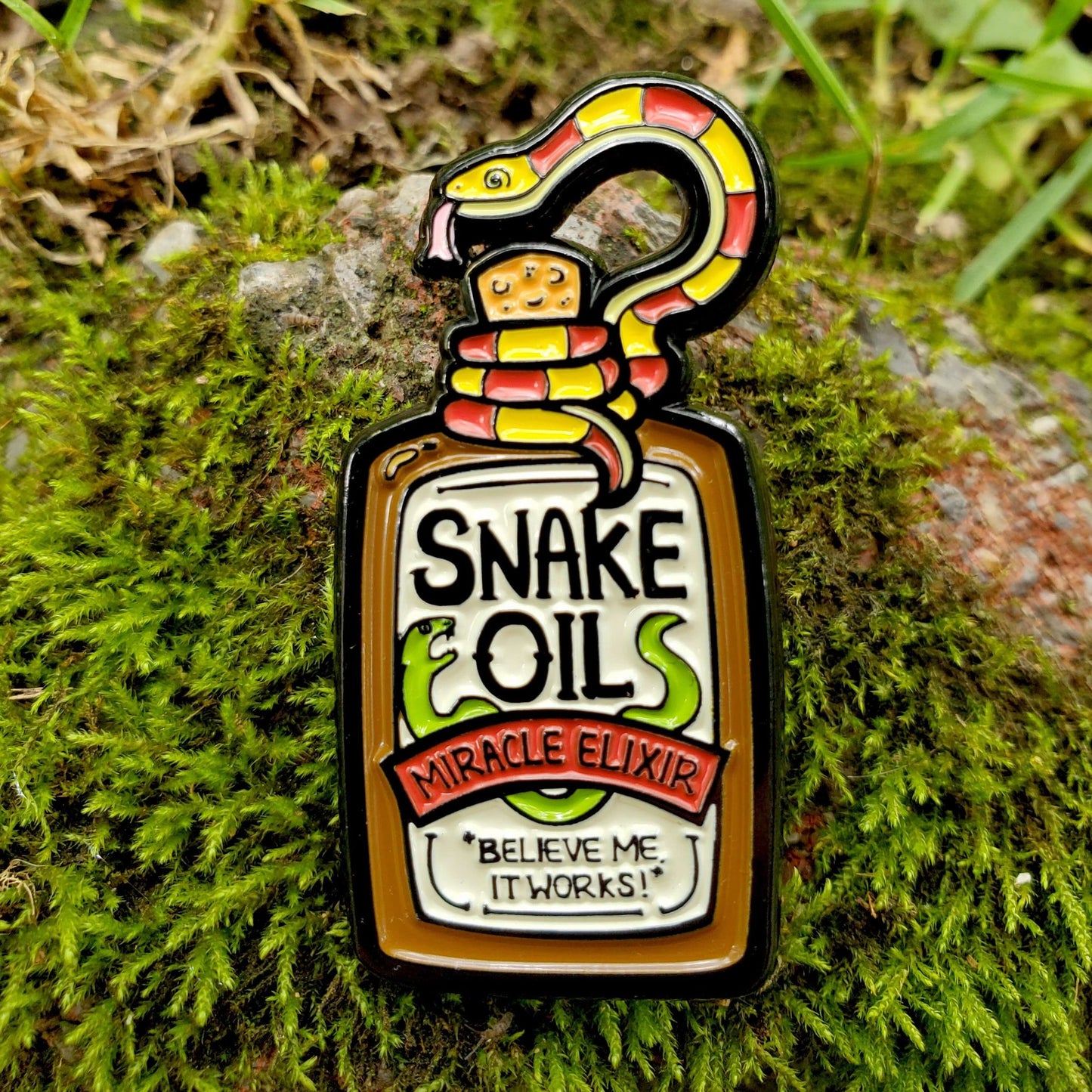 Snake Oil Pin by Kolorspun