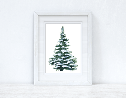 Snowy Christmas Tree 2021 Winter Christmas Seasonal Wall Home Decor Print by WinsterCreations™ Official Store