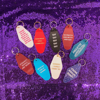 So Extra I Sweat Sequins Motel Style Keychain in Aqua by The Bullish Store