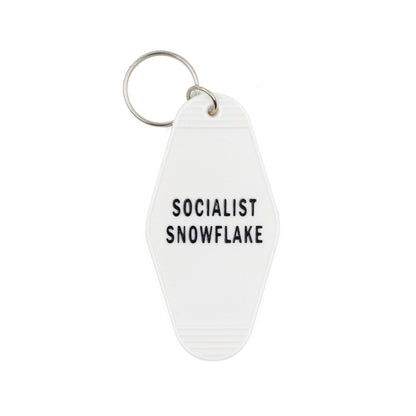 Socialist Snowflake White Motel Style Keychain by The Bullish Store