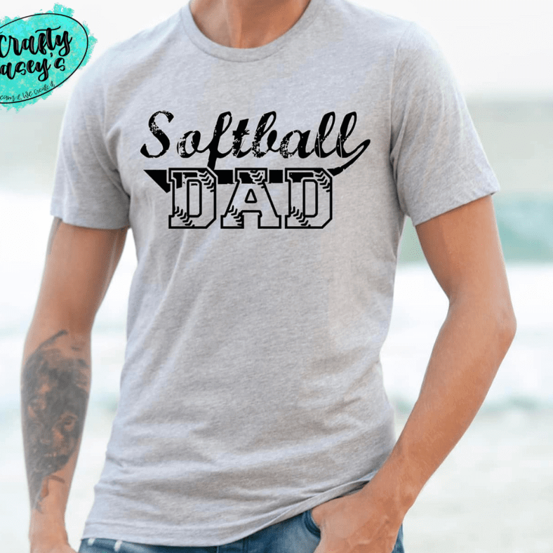 Softball Dad Men's Sports Unisex  Tee by Crafty Casey's