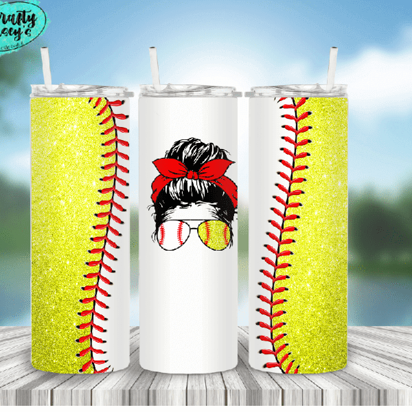 Softball Mom Bunn - Tumbler by Crafty Casey's