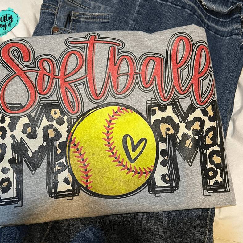 Softball Mom Softball Game Leopard - Unisex Tee by Crafty Casey's