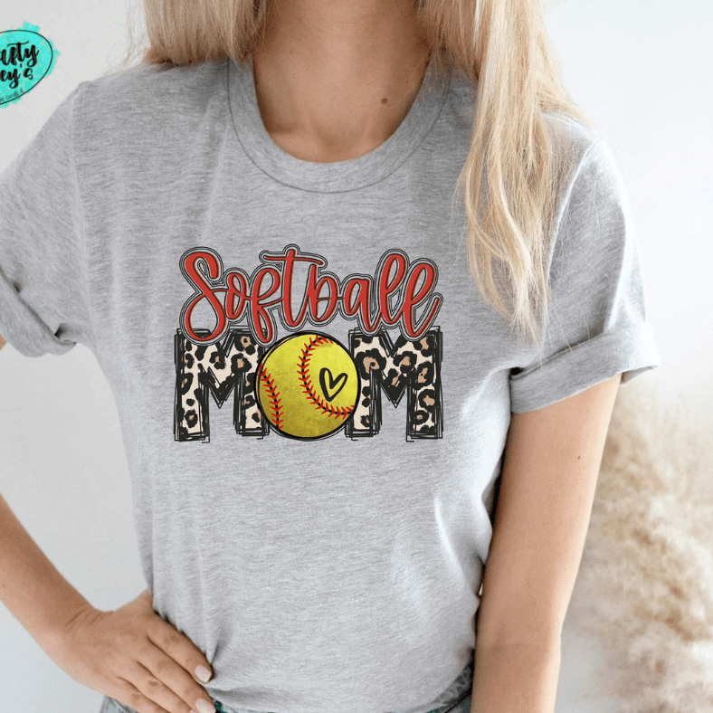 Softball Mom Softball Game Leopard - Unisex Tee by Crafty Casey's