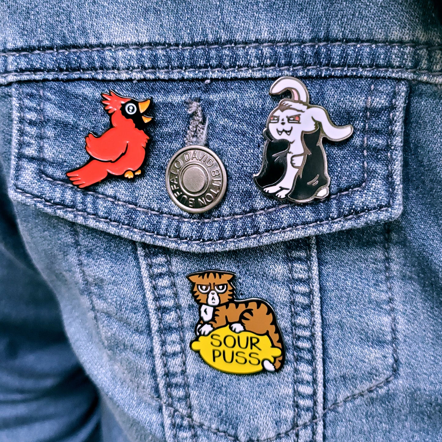 Sourpuss Pin by Kolorspun