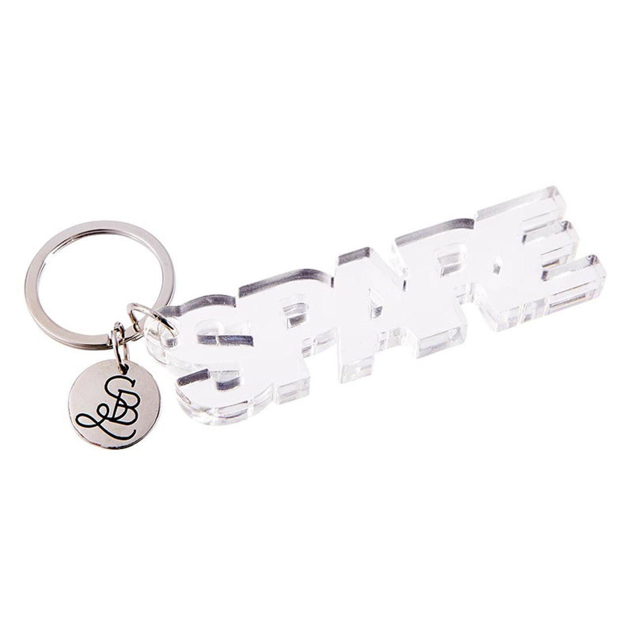 Spare Acrylic Keychain | Clear Word Shaped Key Holder | 3.5"L x 1"H by The Bullish Store