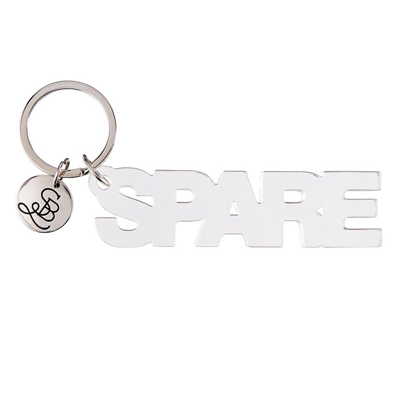 Spare Acrylic Keychain | Clear Word Shaped Key Holder | 3.5"L x 1"H by The Bullish Store