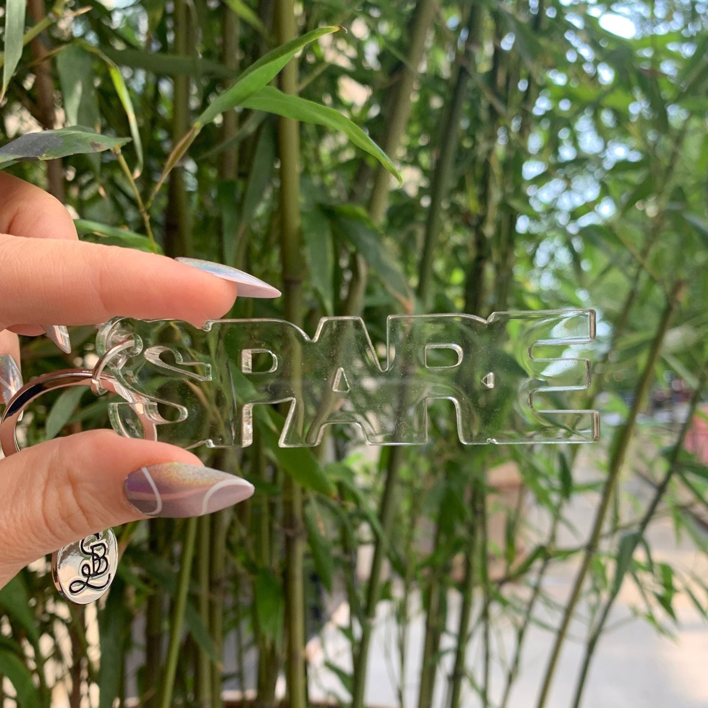 Spare Acrylic Keychain | Clear Word Shaped Key Holder | 3.5"L x 1"H by The Bullish Store