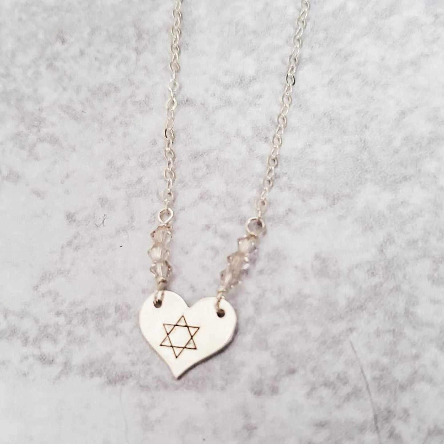 Star of David Heart Necklace by Salt and Sparkle