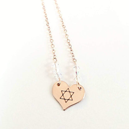 Star of David Heart Necklace by Salt and Sparkle