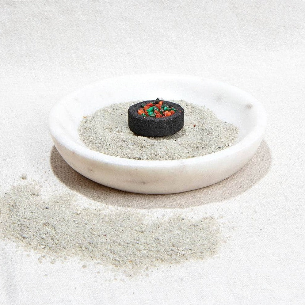 White Marble Smudge Bowl Kit by Tiny Rituals