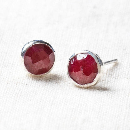 Ruby Silver or Gold Stud Earrings by Tiny Rituals