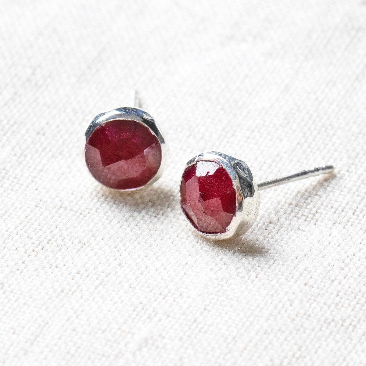 Ruby Silver or Gold Stud Earrings by Tiny Rituals