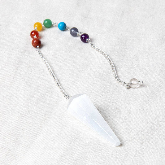 Selenite Chakra Pendulum by Tiny Rituals