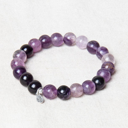 Purple Rainbow Fluorite Energy Bracelet 8mm by Tiny Rituals