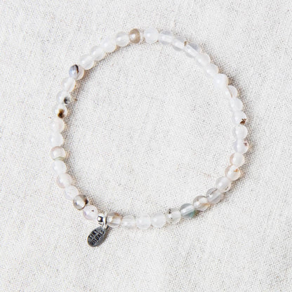 Natural Black Flower Moss Agate Energy Bracelet by Tiny Rituals