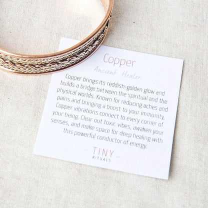 Tibetan Handcrafted Twisted Copper Healing Bracelet by Tiny Rituals