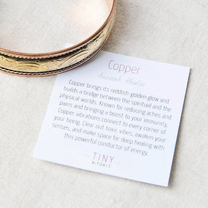 Tibetan Handcrafted Brass & Copper Healing Bracelet by Tiny Rituals