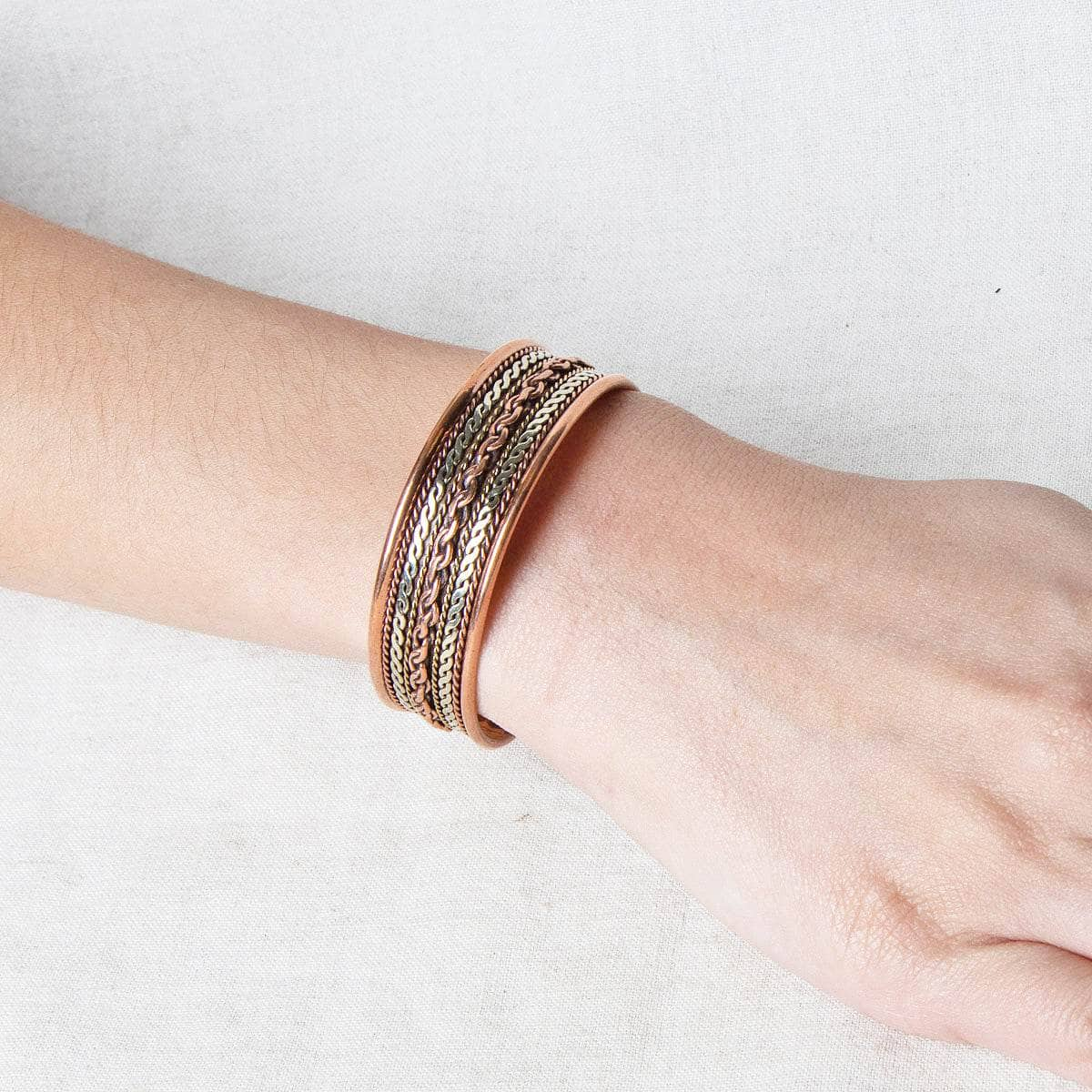 Tibetan Handcrafted Twisted Copper Healing Bracelet by Tiny Rituals