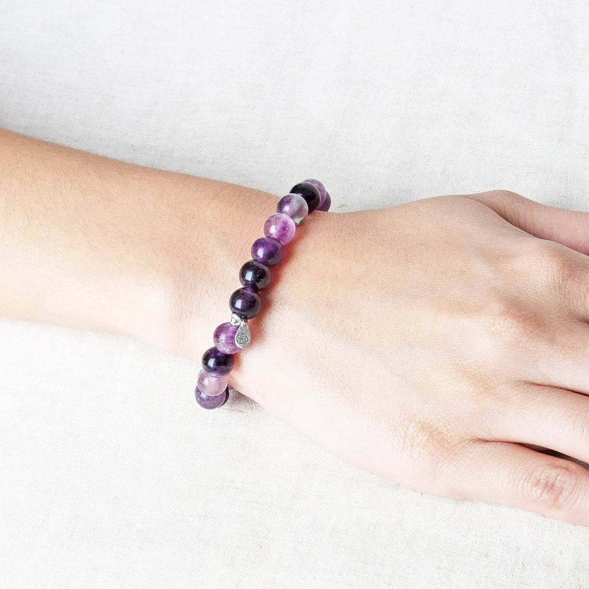 Purple Rainbow Fluorite Energy Bracelet 8mm by Tiny Rituals