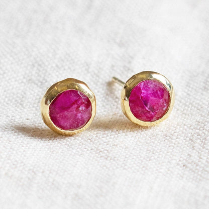 Ruby Silver or Gold Stud Earrings by Tiny Rituals