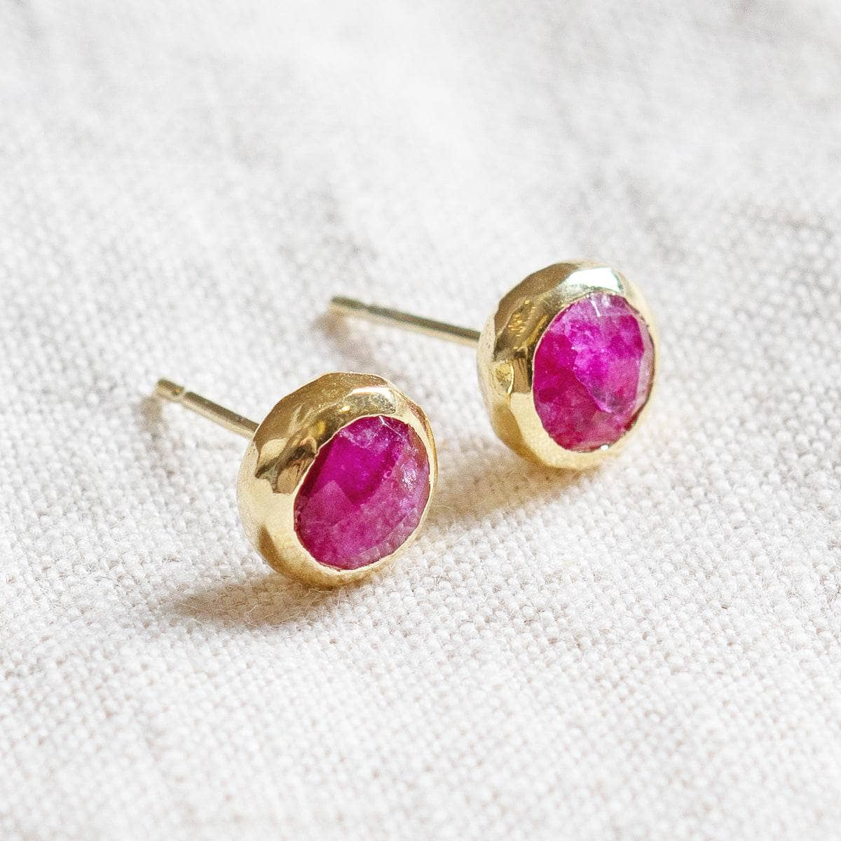 Ruby Silver or Gold Stud Earrings by Tiny Rituals