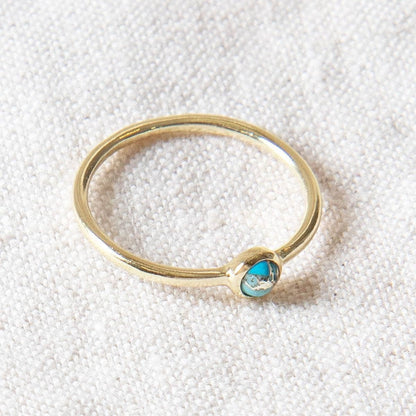 Natural Genuine Turquoise Silver or Gold Ring by Tiny Rituals