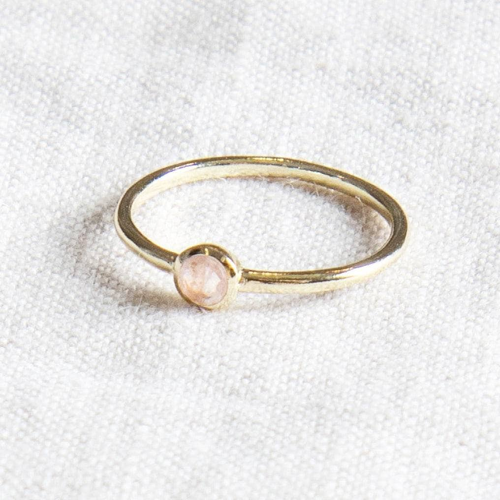 Rose Quartz Silver or Gold Ring by Tiny Rituals