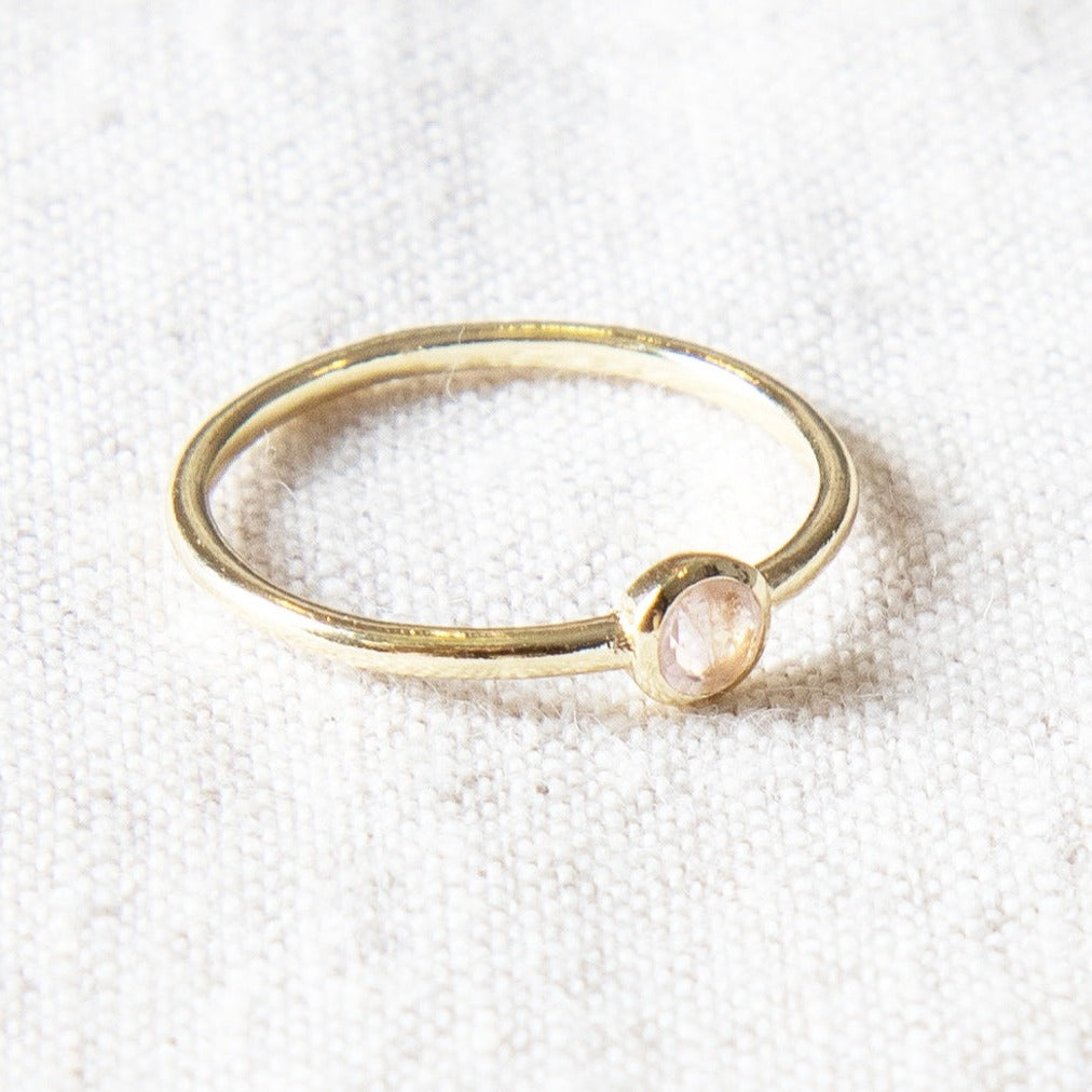 Rose Quartz Silver or Gold Ring by Tiny Rituals