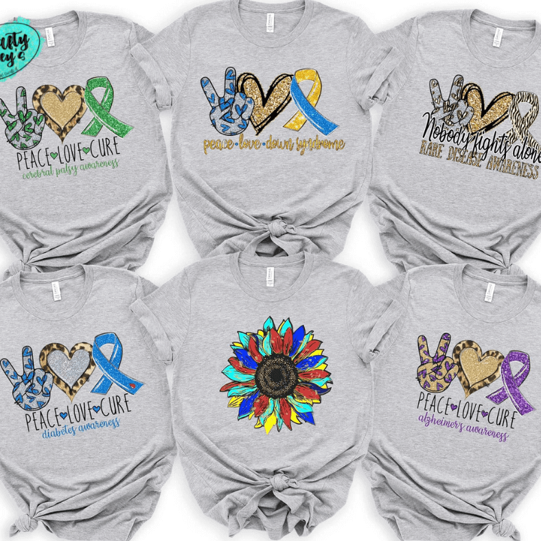 Sunflower April Autism Awareness -Unisex T-shirts by Crafty Casey's