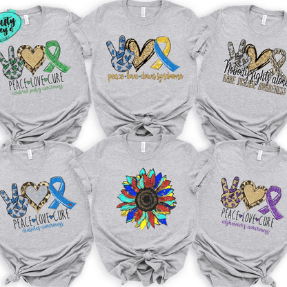 Sunflower April Autism Awareness -Unisex T-shirts by Crafty Casey's