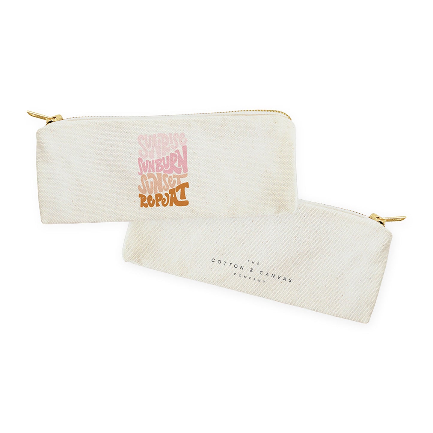 Sunrise Sunburn Sunset Repeat Cotton Canvas Pencil Case by The Cotton & Canvas Co.