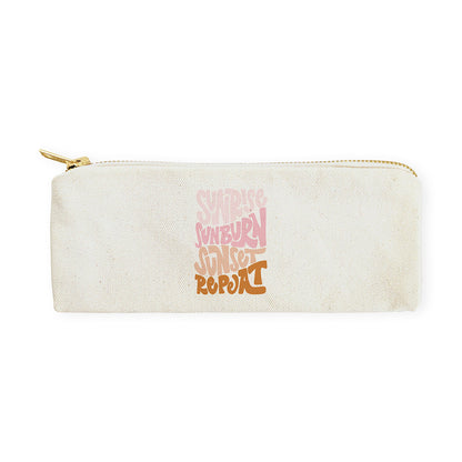 Sunrise Sunburn Sunset Repeat Cotton Canvas Pencil Case by The Cotton & Canvas Co.