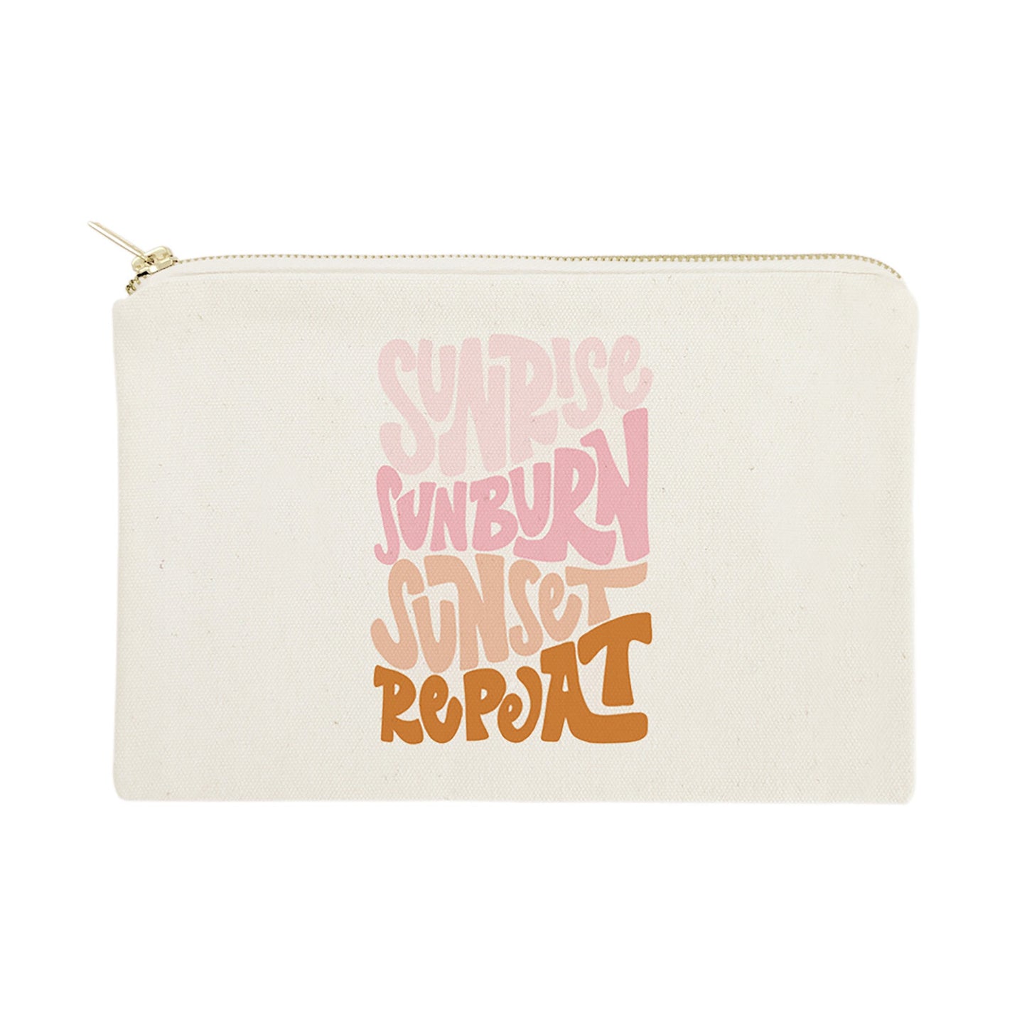 Sunrise Sunburn Sunset Repeat Cotton Canvas Cosmetic Bag by The Cotton & Canvas Co.