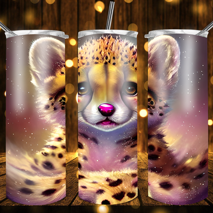 Sweet Cheetah Drink Tumbler by Crafty Casey's