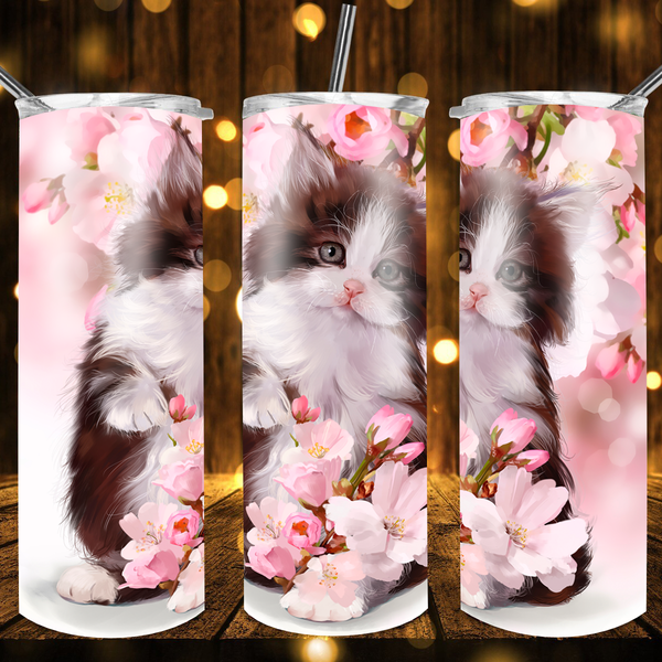 Sweet Kitty Cat Tumbler by Crafty Casey's